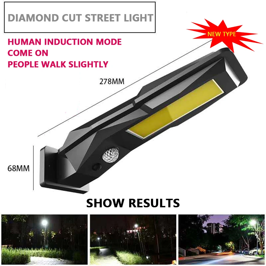 300W LED Solar PIR Street Light Motion Sensor Wall Outdoor Christmas Waterproof 