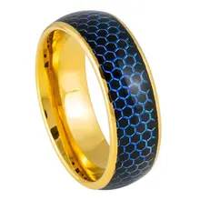 8mm 18K gold plated dome tungsten ring comfort it fashion men jewelry