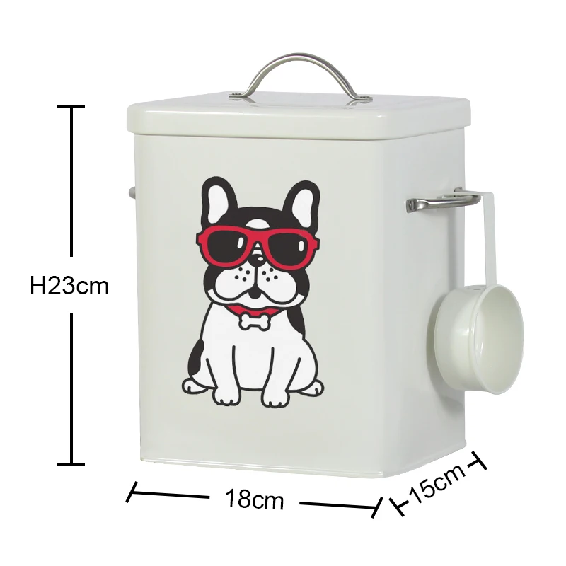 New Arrival Durable Metal Pet Food Storage Tin with Lid for Dog Food and Dog Treats
