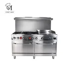 Range Oven Commercial Custom ETL Griddle USA America Burner Gas Furnace Cooking Pot Stove Range With Oven