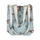 1 Adult Size Long Sky Blue Full Print Canvas 1 Shoulder Shopping Bag Made In China