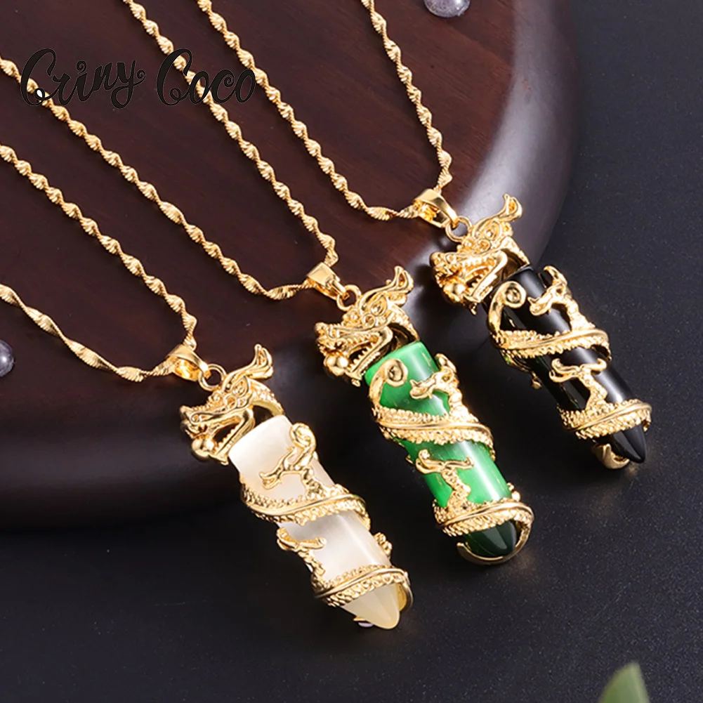 gold jade dragon necklace