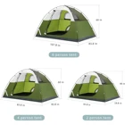 Family Camping Tent 2/4/6 Person Family Tent Double Layer Outdoor Tent Waterproof Windproof Anti-UV