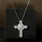 Necklace European And American Diamond Cross Pendant Necklace Women Jesus Jewelry Necklace
