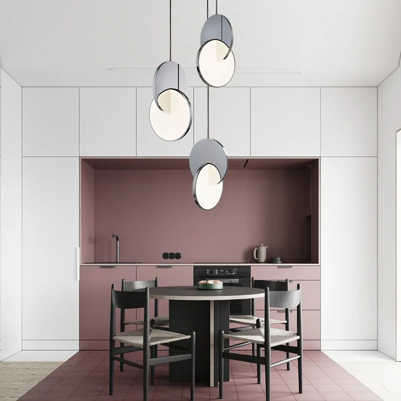 Modern Led Metal Drop Pendant Lighting Fixtures Indoor Silver Ceiling