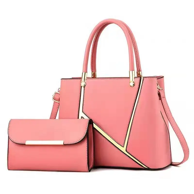 Amazon top seller high quality metal design 5pcs fashion bags women leather purse and handbags set