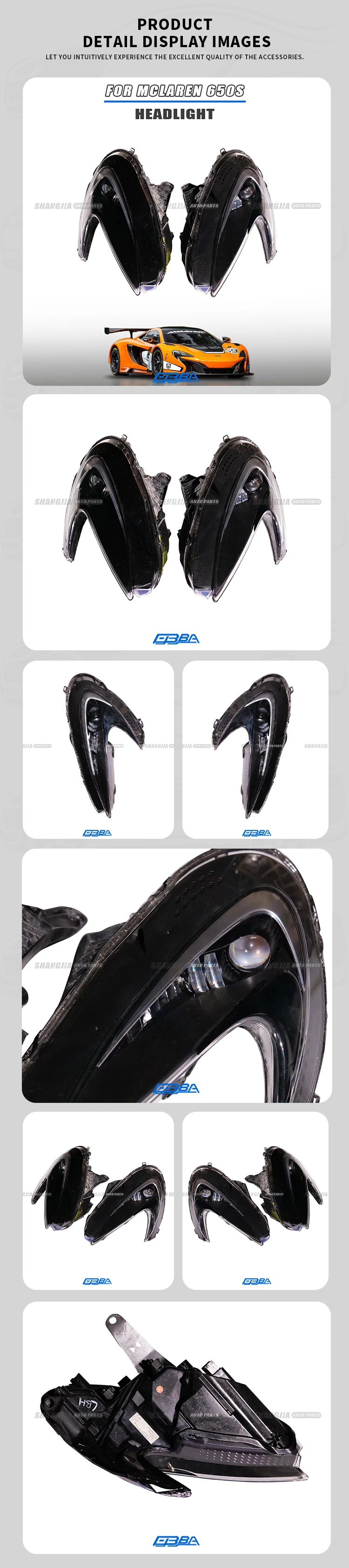 Direct Sales Left And Right Headlight For McLaren 650 OE 11A8249CP 11A8248CP details