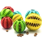 2021 Wholesale Custom Indestructible Soft Bite Interactive Pet Food Ball Toy Dog Chew Rubber Ball
