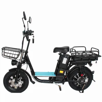 High Capacity Dual Battery 100km Range Delivery Electric Bike 60V 500W Motor 16 Inch Wheels Fat Tire Monster Electric Cargo Bike