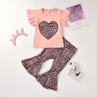 Summer Kids Sets Summer Fashion Summer Printed Short Sleeve Length Baby Girl Kids Clothing Sets