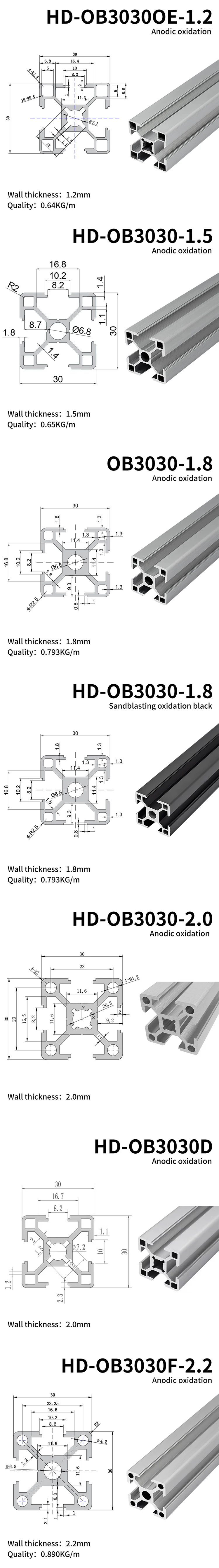 3030 Series Aluminum Extrusion Profile  Workbench Frame Cutting Services Industrial Custom Aluminium Alloy Suppliers factory