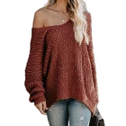 Sweater 2021 New Fashion Hollow Out V Neck Knit Pullover Oversize Solid Color Fuzzy Sweater Top
