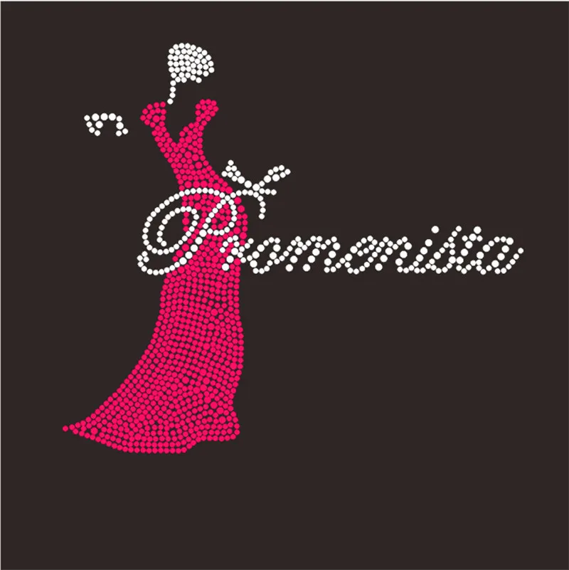 Bling Queen Crown Rhinestone Pattern heat transfer patches Custom Hotfix Rhinestone Design motif for T shirt