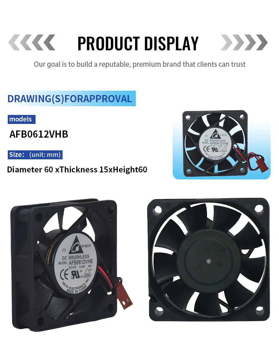 Axial Flow Cooling Fan, 6015, 12V, AFB0612VHB, Inverter - detail 6