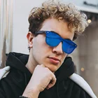 Sunglasses Design Sunglasses Trendy In-Stock Square 1 Piece Women Custom Logo Mirror Rimless UV400 Men Sunglasses