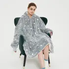 Glow star Hoodie Blanket Oversized Sweatshirt Soft Warm Comfy Long Thick Giant with Large Pocket