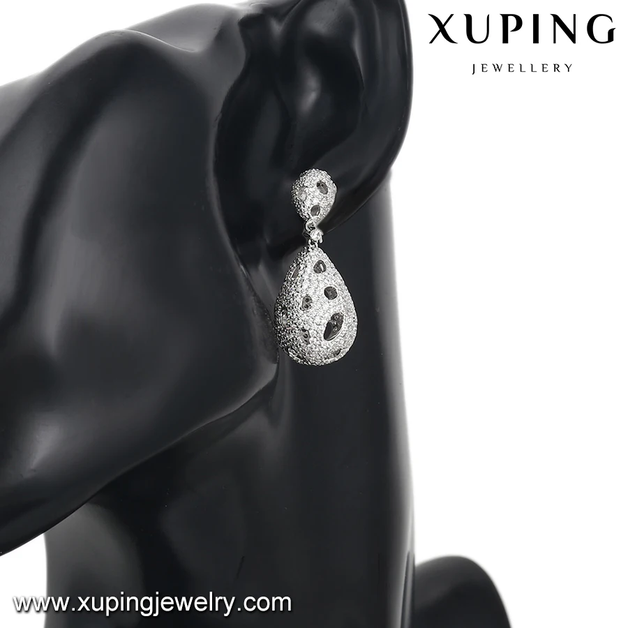 28163 xuping jewelry fashion elegant simple luxury platinum plated drop earrings women