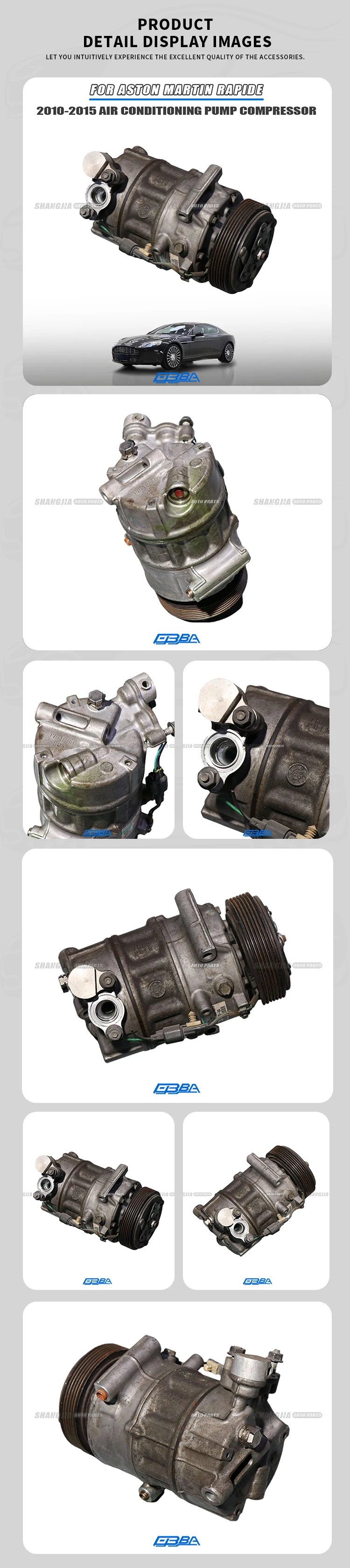 Original Disassembled Car Parts Air Conditioning Compressor Ac Compressor For Aston Martin Rapide DB9 DBS OEM 8D3310300AA details