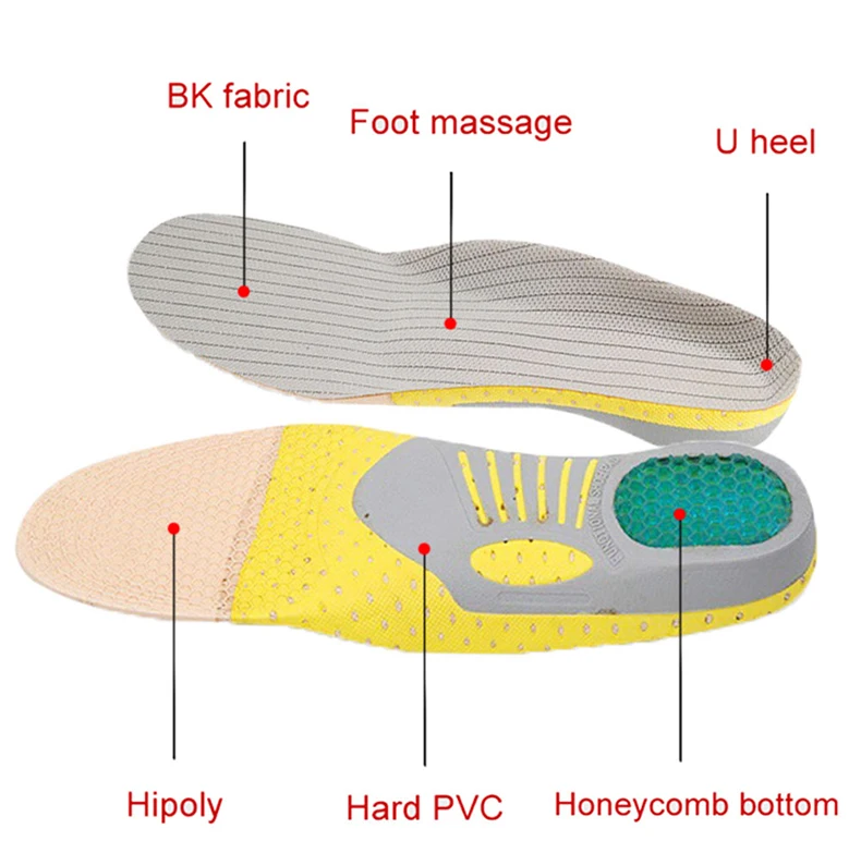 Orthotic Insole Arch Support Pvc Flat Foot Health Shoe Sole Pad Insoles