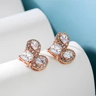 Number Earrings Simple Unique Small Zircon Number Earrings High Quality Silver Personalized Jewelry Diamond Stud Earrings