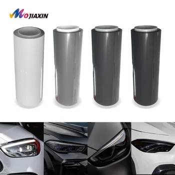 0.3*15M TPU Self Healing Anti-Scratch Light Grey Headlight Film Light Black Taillight Dark Transparent Lamp Film for Protection