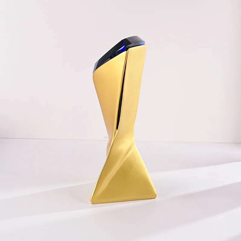 product custom zinc alloy trophy with blue crystal head metal award cup for corporate recognition and events-13