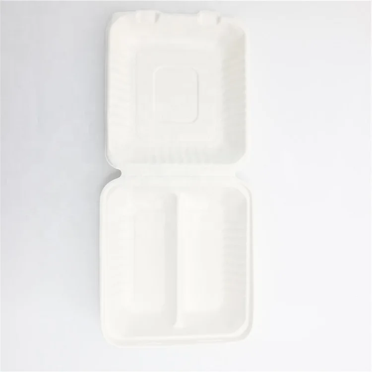 Compartment biodegradable straw pulp lunch box food container