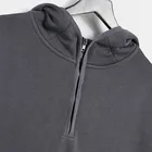 Black Zip Hoodies Black Hoodies Men Wholesale Latest Design Custom Men's Washed Black Half Zip Hoodies
