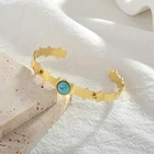 Jade Ruby Stainless Steel Blank Women New Marble Luxury Stone Jade Bracelet Ruby Vintage Turquoise Bangle