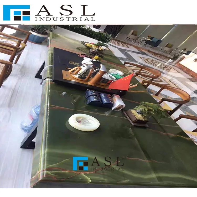 Emerald Green Onyx Cold Ice green onyx Luxurious Interior Decoration Jade Stone Onyx Slab Polished Background Wall
