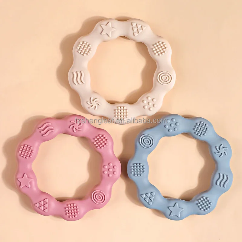 product wholesale customized bpa free soft baby silicone newborn pacifier teether infant tactile training teething toy food grade-1