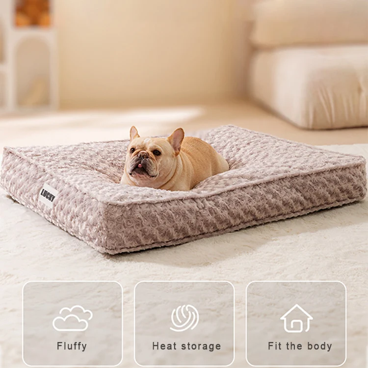 product luxury modern cat and dog bed factory wholesaled plush winter warm memory foam mat soft and comfortable detachable bed mat-50