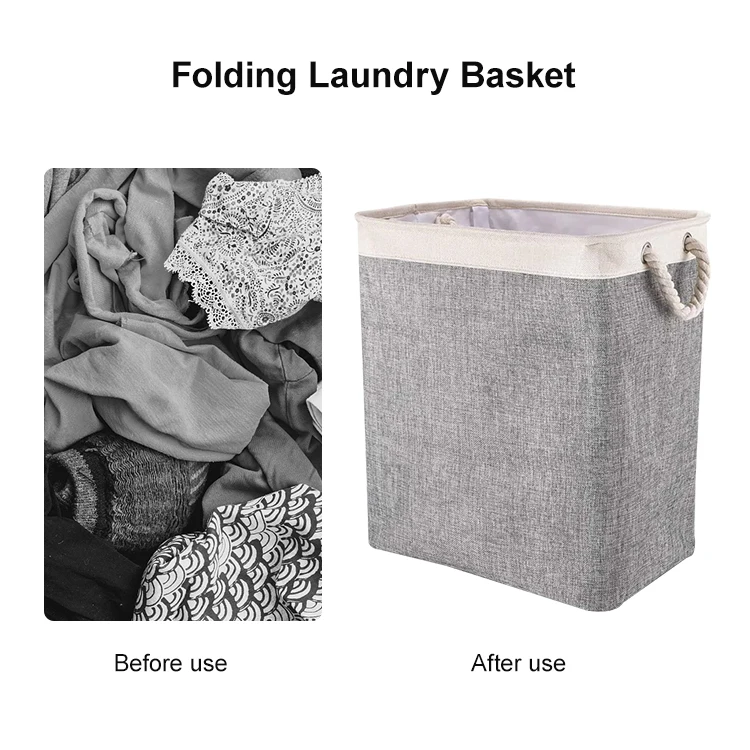 Laundry Hamper with Handles Portable Collapsible Dirty Clothes Basket Folding Laundry Basket