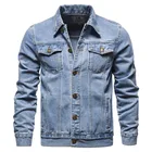 2021 New Men Autumn Blazer Denim Jacket Slim Jacket Single Turn-Down Collar Jeans Coat Plus Size