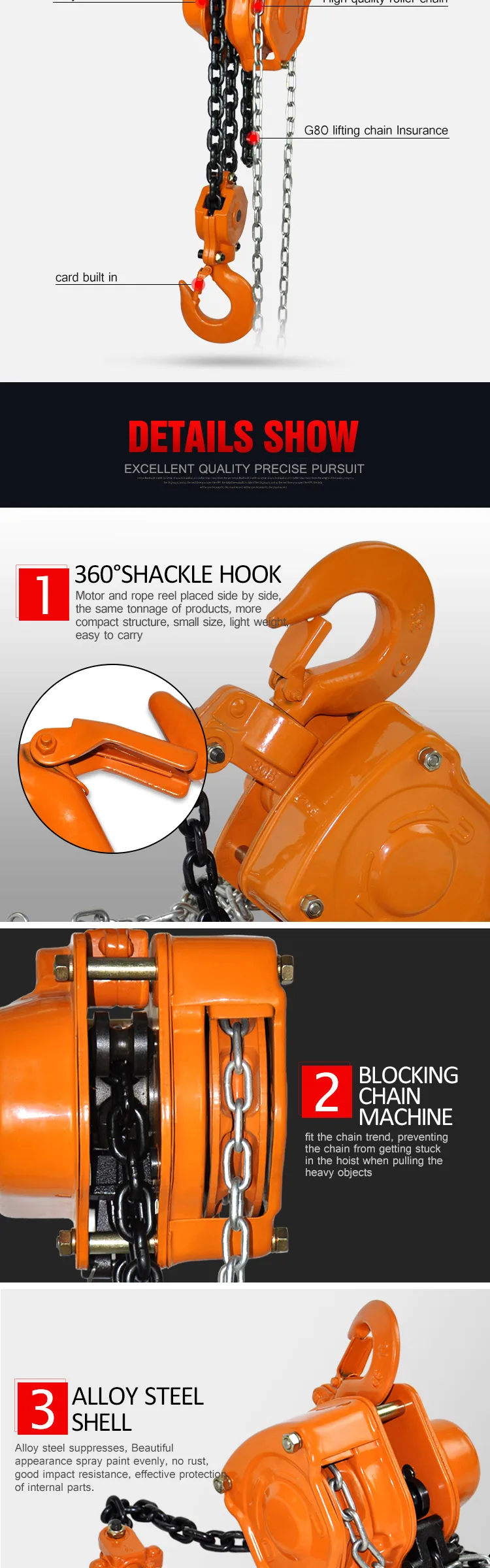 pull block mechanical round manual 50 1 2 Hand lift movement chain block 3 t crane hoist 5 10 20 ton hoisting equipment pulley