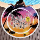 Microfiber Beach Towel Hot Selling Large Dry Quickly Microfiber Hawaii Round Beach Towel Custom Printing