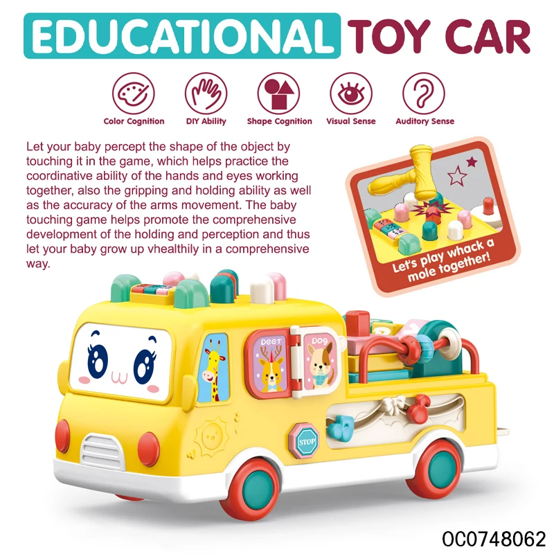 Baby electric cars percussion toys for child baby early learning with light music