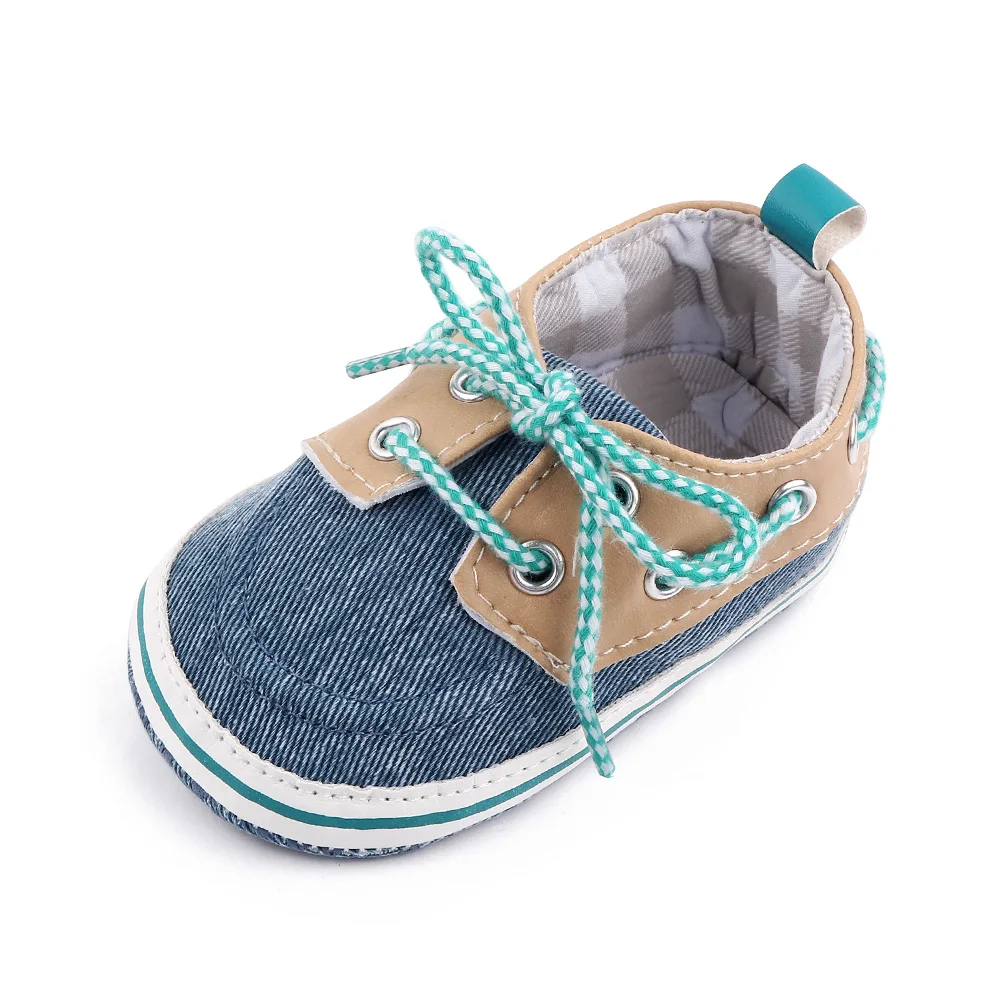 Color-matching Casual Lace-up Baby Soft Soles Anti-slip and Wear-resistant Canvas Shoes supplier