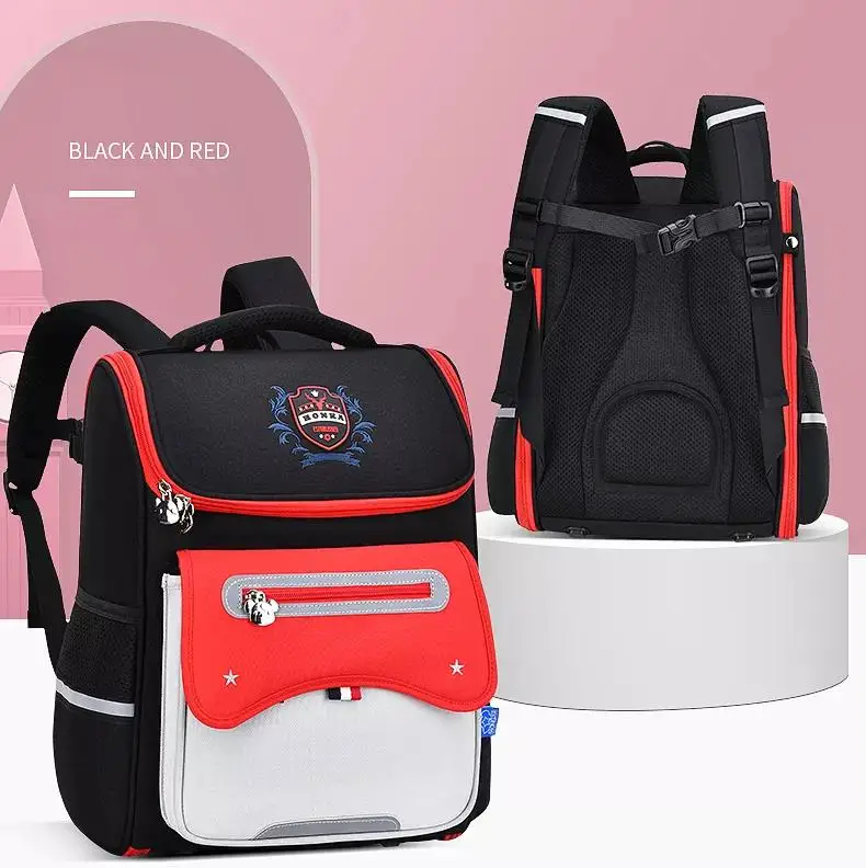 New Fashion Cappuccino Light Weight Reducing Large Capacity Student School Bag For Kids With Reflective Strip