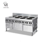 Cooker Commercial Custom 3500W Multi Burner Cooking Stove Induction Combination Cooker With Cabinet