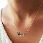 Crystal Pendant XL085 New Personality Crystal Butterfly Pendant Necklace Female