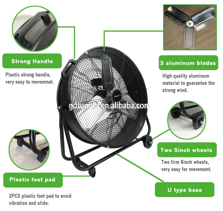 Floor Pedestal Drum Fan, Waterproof, 110, 210~290 m³ - detail 8