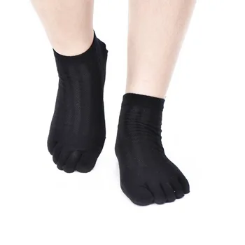 Custom soft quality men slipper socks five fingers open toe socks