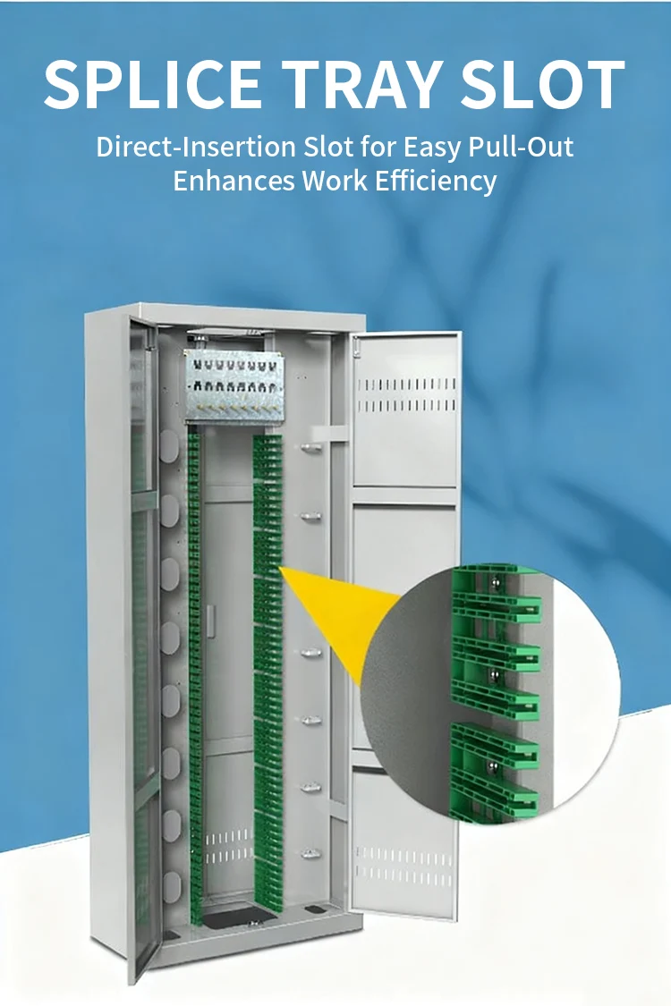 Optical Fiber Distribution Box ODF Rack Mount Modular Unit Cold Rolled Steel 72 Core Network Wiring Management Cabinet