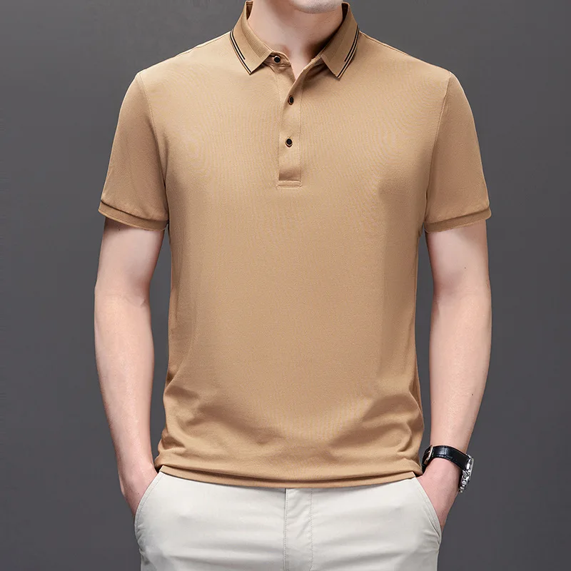 Custom Embroidery Logo Polo Shirts striped Plain Golf Polo T-shirts 100 cotton Polo for men