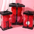 Rose Simulation Rose Bear 25cmpe Immortal Rose Bear Creative Birthday Valentine's Day Gift Bubble Flower Bear