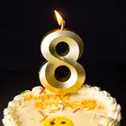 Glitter Candles Big Glitter 3D Number 0-9 Birthday Candles For Birthday Cakes Blue Numeral Candles