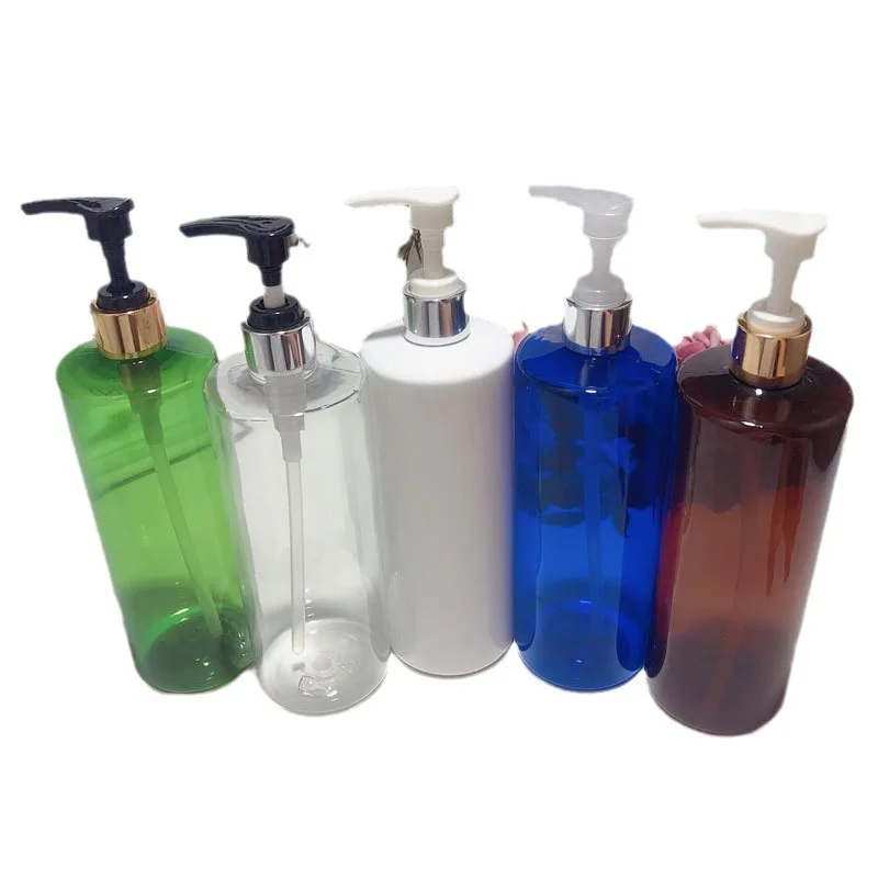 White Empty PET 500ml Bottle Popular Wholesale Customised Pump Plastic Packaging Cosmetics Shampoo Screen Printing PUMP Sprayer