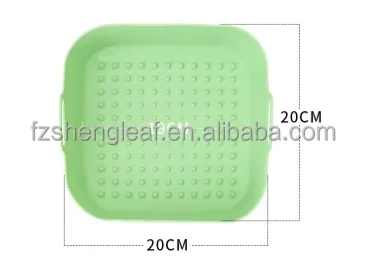 product reusable square silicone air fryer liners 15mm thick eco friendly food grade novelty design pot replacement baking dishes pans-7