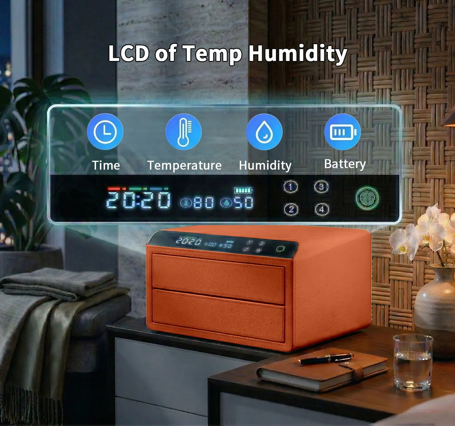 dr 1272 ft ceqsafe smart luxury electronic safe jewelry watch winder mini security safe box for leather bluetooth drawer safe-3
